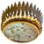 Large Spanish Crown Sunburst Fixture in Gilt Metal and Frosted Glass, 1950 For Sale - Image 10 of 10