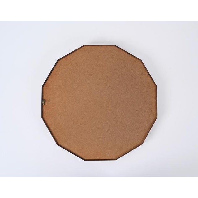 Mid-Century Italian Dodecagonal Teak Mirror attributed to Dino Cavalli, Italy, 1960s For Sale - Image 11 of 14