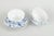 Royal Copenhagen Blue Fluted Plain, set of three tea cups with saucers. Three tea cups with matching saucers in porcelain,...