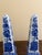 Maitland - Smith Neoclassical French Country Porcelain Blue and White Obelisks, Pair For Sale - Image 4 of 8