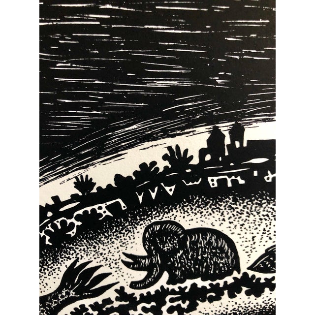 Early 20th Century Michail Grobman, Large Post Soviet Non Conformist Russian Israeli Angel Lithograph Print For Sale - Image 5 of 6