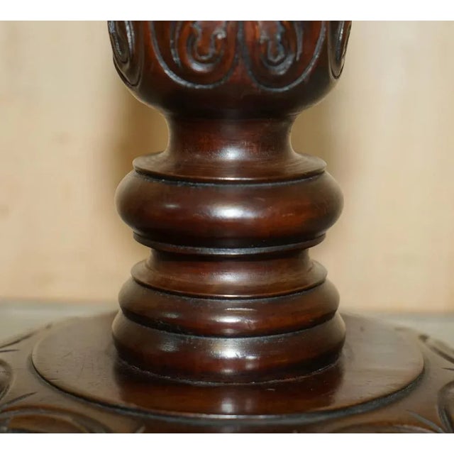 Antique Hand Carved Corinthian Pillar Jardiniere Stand For Sale - Image 5 of 10