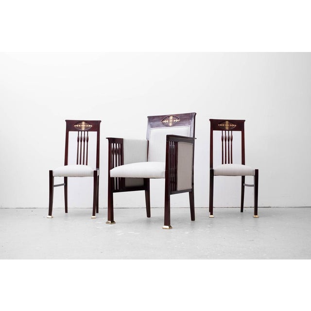 Metal Antique Art Nouveau Seating Group by Julius & Josef Herrmann, Vienna, 1900s, Set of 3 For Sale - Image 7 of 18
