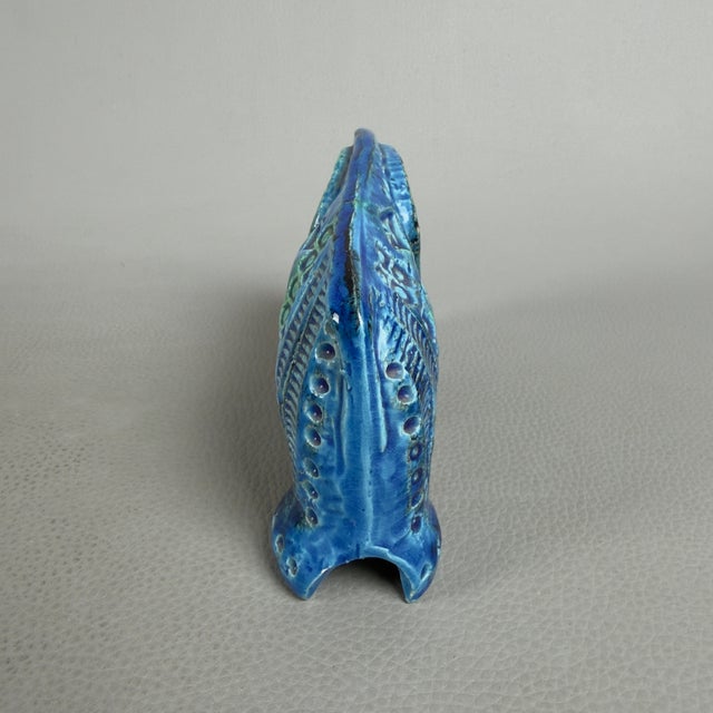 Bitossi Vintage Blue Ceramic Elephant Sculpture by Aldo Londi for Bitossi / Flavia Montelupo, 1960s For Sale - Image 4 of 11