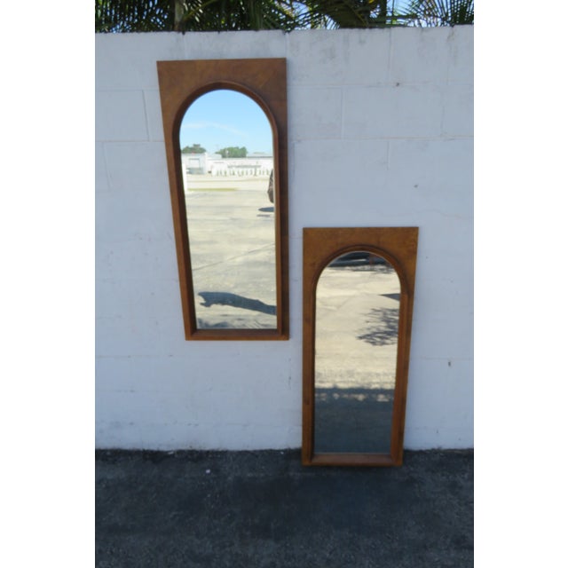 Thomasville Thomasville Mid Century Modern Arch Wall Bathroom Vanity Mirrors a Pair 5845 For Sale - Image 4 of 11