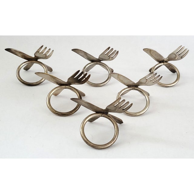 1960s Napkin Rings Silver Plate For Sale - Image 5 of 8