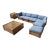 Vintage Boho Chic Cane and Oak Modular Sofa and Table Set by Desoto - 8 Pieces For Sale