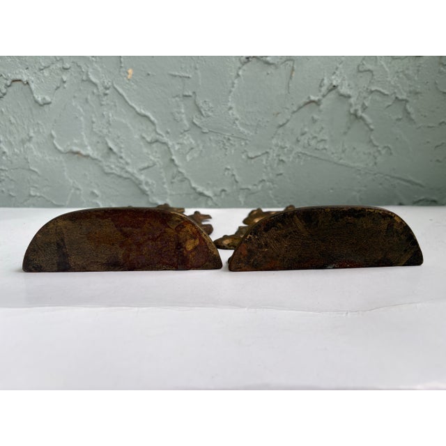 Vintage Cast Iron Spanish Galleon Bookends, Pair, Pat. 1928 Nautical Maritime Library Decor For Sale - Image 9 of 9