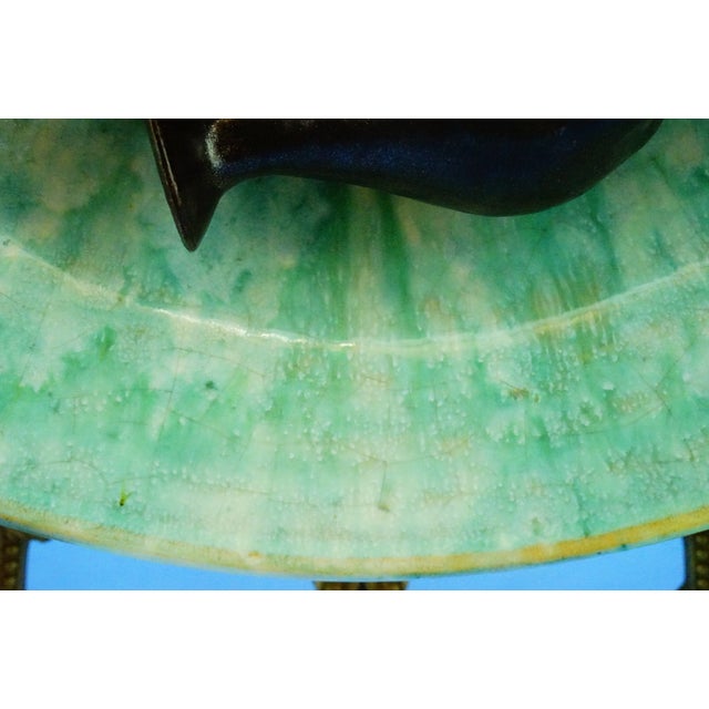 Modernist Art Ceramic Majolica Plate attributed to Jerome Massier, Vallauris, France, 1960s For Sale - Image 12 of 18