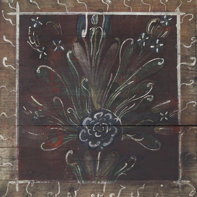 Rustic Folk Art Painted Bridal Wall Panel For Sale - Image 10 of 11