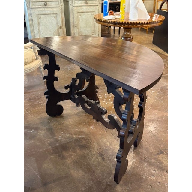 Italian Walnut Tuscan Demi-Lune For Sale In Dallas - Image 6 of 6