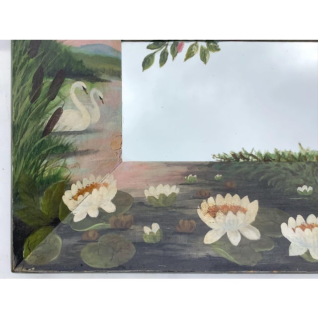 Early 1900s Hand Painted Mirror For Sale - Image 4 of 10