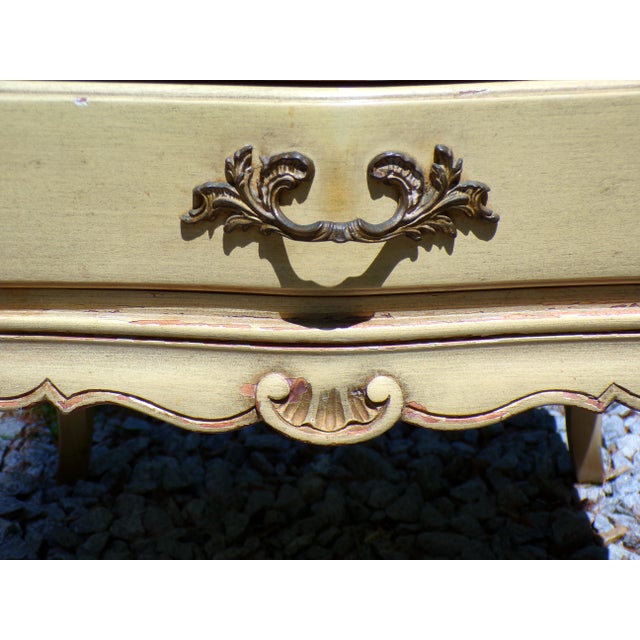 Vintage Pair French Provincial Nightstands Shabby Chic Two Tier End Tables For Sale - Image 10 of 12