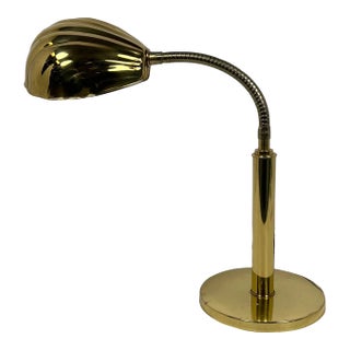 1970s Mid Century Modern Desk Lamp With Shell-Form Shade For Sale