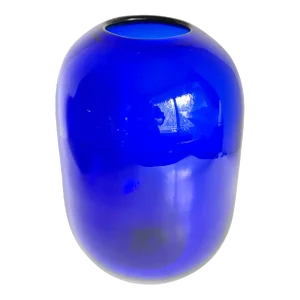 Mid 20th Century Hand-Blown Cobalt Blue Art Glass Vase