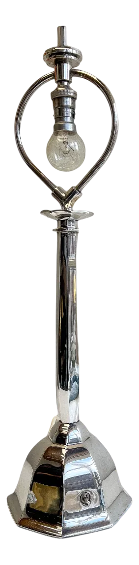 Silvered Bronze Table Lamp Orient Express by René Prou, 1920s