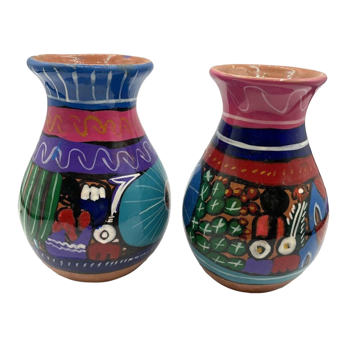 Vintage Mexican Terra Cotta Vases Set of 2 Chairish