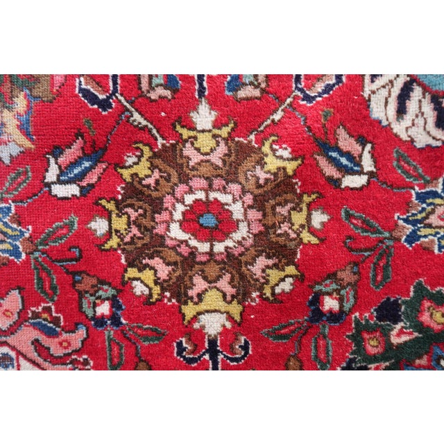 1920s, Antique Tabriz Wool Rug, Allover Shah Abbasi Floral, Crimson Field, 9 X 13 For Sale - Image 10 of 16