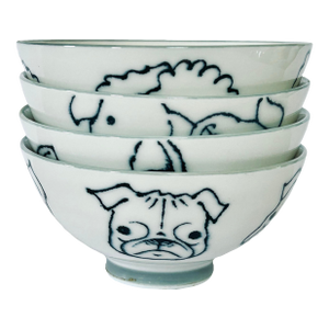 1990s Dog Images Bowls, Set of 4