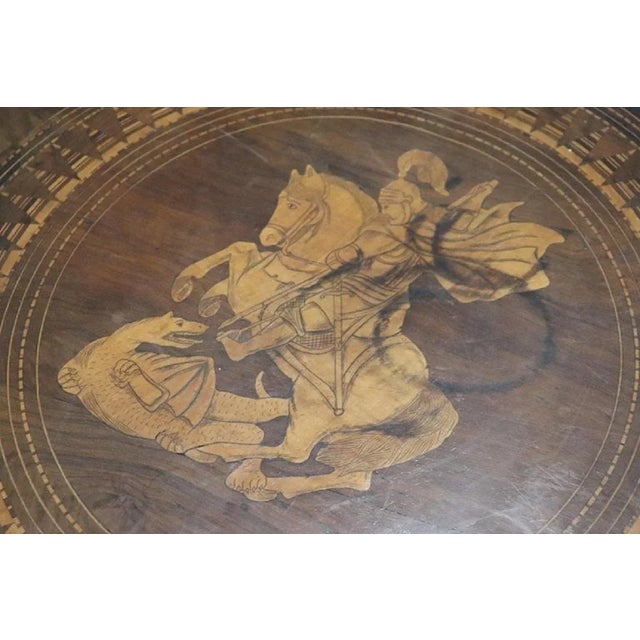 Wood Antique Walnut Inlay Center Table, 1850s For Sale - Image 7 of 12