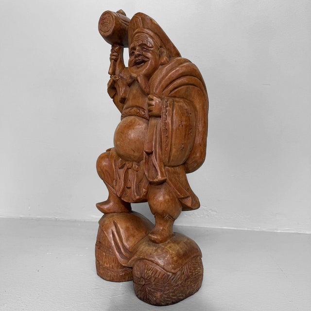 1960s Japanese Wooden Daikokuten Figure, 1960 For Sale - Image 5 of 12
