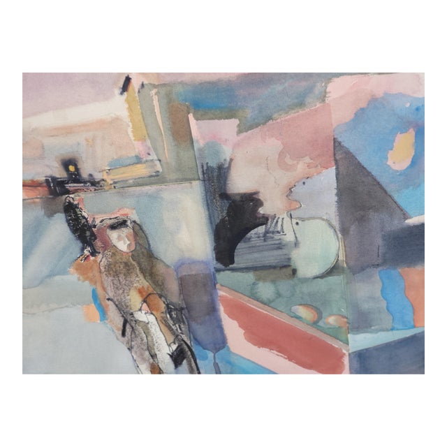 Abstract Watercolor Painting by Bruce Ertle Dated 1979 For Sale
