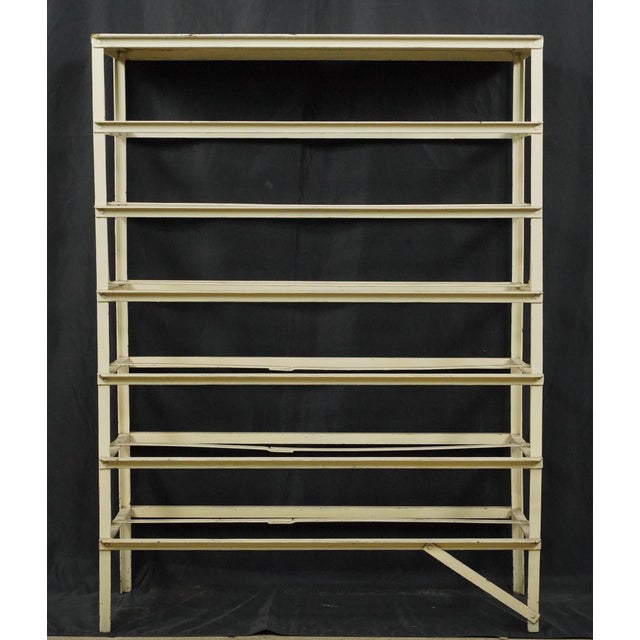 Vintage European Industrial Steel Shelf Unit For Sale - Image 9 of 9