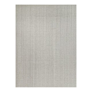 2010s Rug & Kilim’s Modern Rug in Solid Gray and Off-White Striae - 11x15 For Sale
