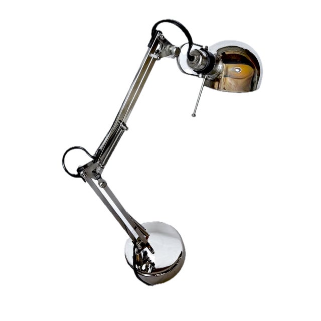 Vintage Chrome Industrial Desk Lamp For Sale - Image 9 of 10