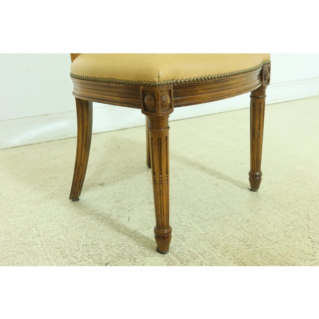 Pair Regency Style Tan Leather Side Chairs For Sale In Philadelphia - Image 6 of 11