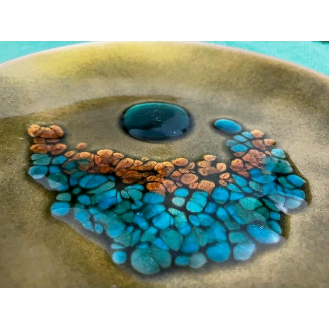 Mid-Century Modern MCM Bovano of Cheshire Enamel on Copper Dish For Sale - Image 3 of 6