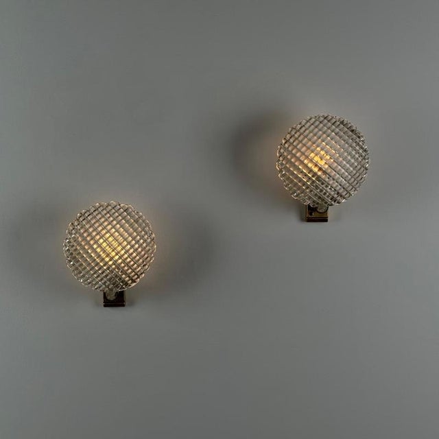 Murano Glass Wall Sconces by Ercole Barovier for Barovier & Toso, 1940s, Set of 2 For Sale - Image 3 of 17