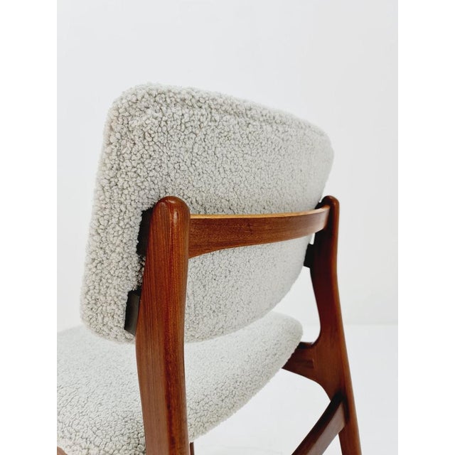Vintage Danish Teak Chair with Teddy Fabric, 1960s For Sale - Image 9 of 11