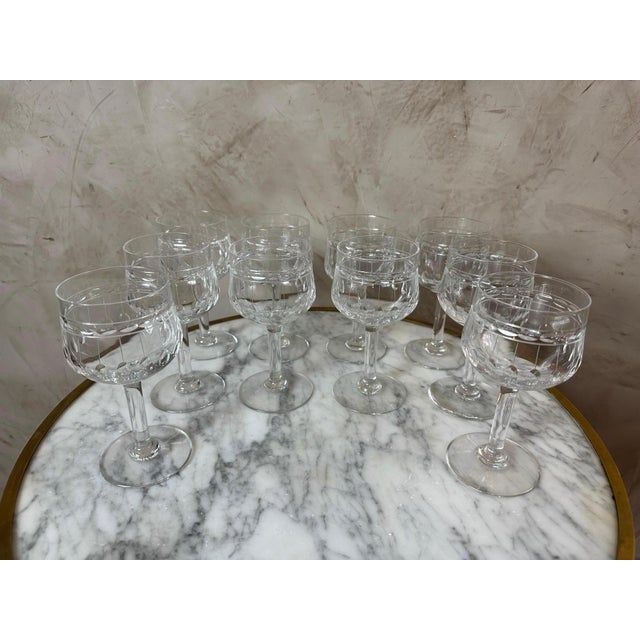 Crystal Glasses, 1930, Set of 10 For Sale - Image 11 of 13