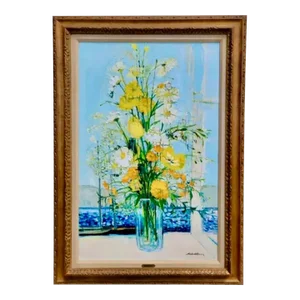 Michel Henry French Impressionist, "Palm Beach Seaside" Painting
