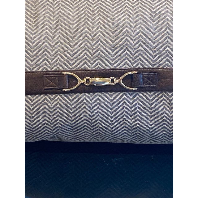 Herringbone Buckle Detailed Lumbar Pillow For Sale - Image 4 of 5