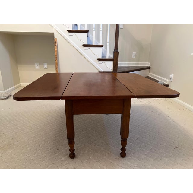 Wood Early 19th Century Solid Cherry Drop Leaf Coffee Table For Sale - Image 7 of 12