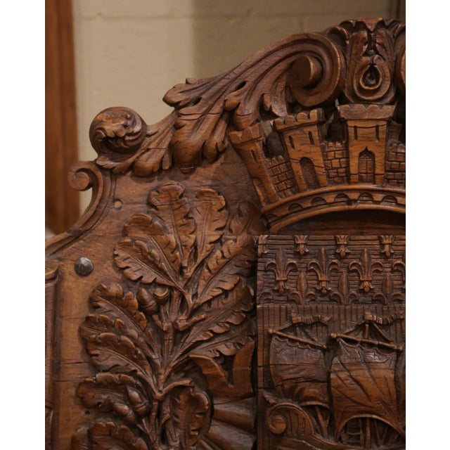 19th Century French Carved Walnut Paris Coat of Arms Wall Plaque For Sale In Dallas - Image 6 of 10