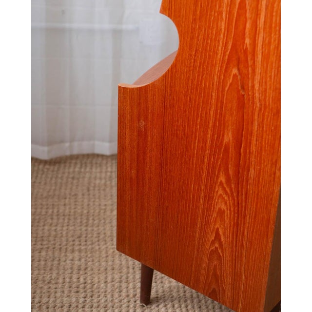 1960s Attributed to Gunnar Falsig Teak Sliding Glass Door Petite Secretary Desk For Sale - Image 14 of 18