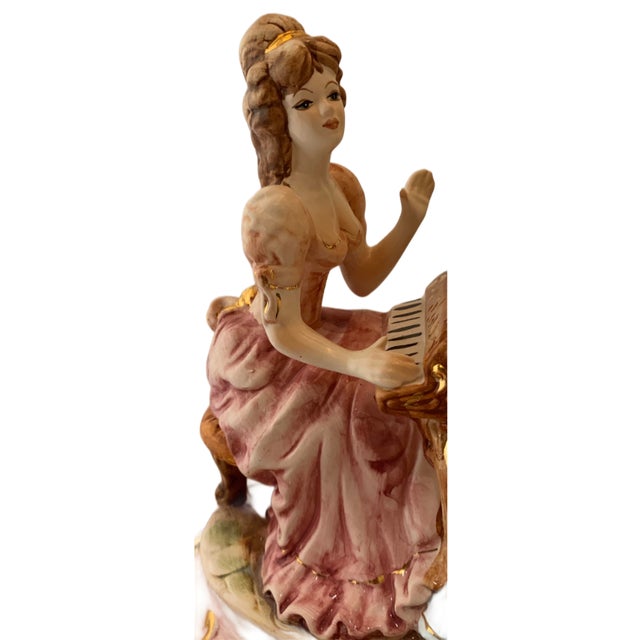 Figurative Mid-Century Capodimonte Porcelain Table Lamp - Musical Trio For Sale - Image 3 of 12