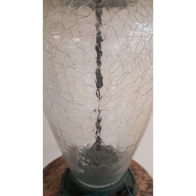 Metal Art Nouveau Glass and Patina Lamp For Sale - Image 7 of 9