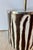 Stylish modern Hand Painted Abstract Brown and White Zebra Pattern Table Lamp, showroom floor sample