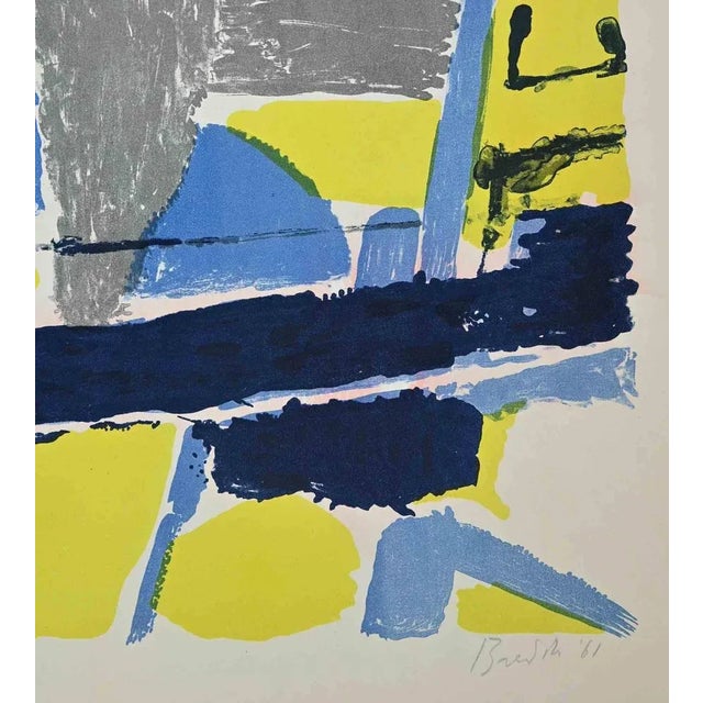 Composition is an original print realized by the artist Gastone Breddo in the 1961. This lithography is hand-signed and...