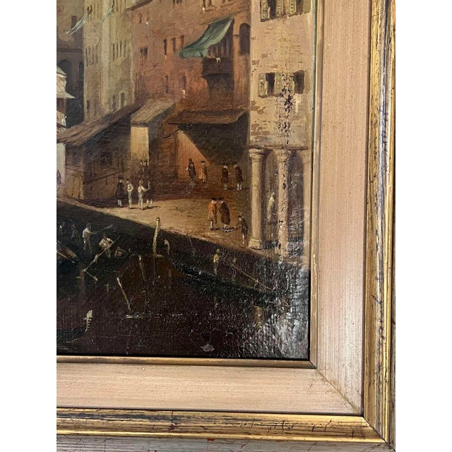 1920s Venice Grand Canal, Italy, Oil on Canvas, 19th Century For Sale - Image 5 of 11