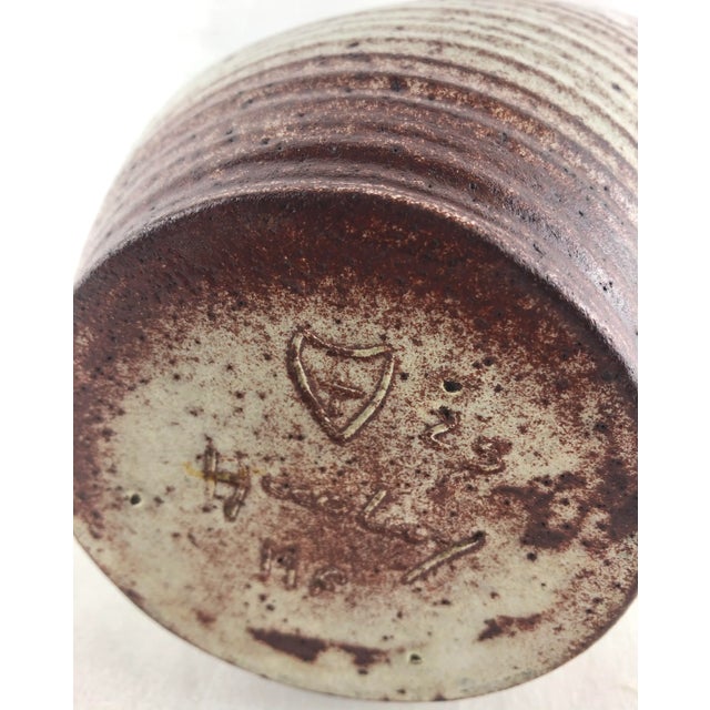 Beautiful handcrafted midcentury vase or vessel from Accolay with a very eye catching design. Stamped Accolay. The colors...