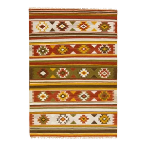 2020s Modern Kilim Handmade Multicolor Geometric Wool Rug