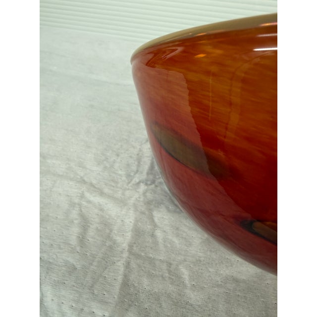 Amber Cohn-Stone Studios Amber Hand Blown Glass Bowl For Sale - Image 8 of 12