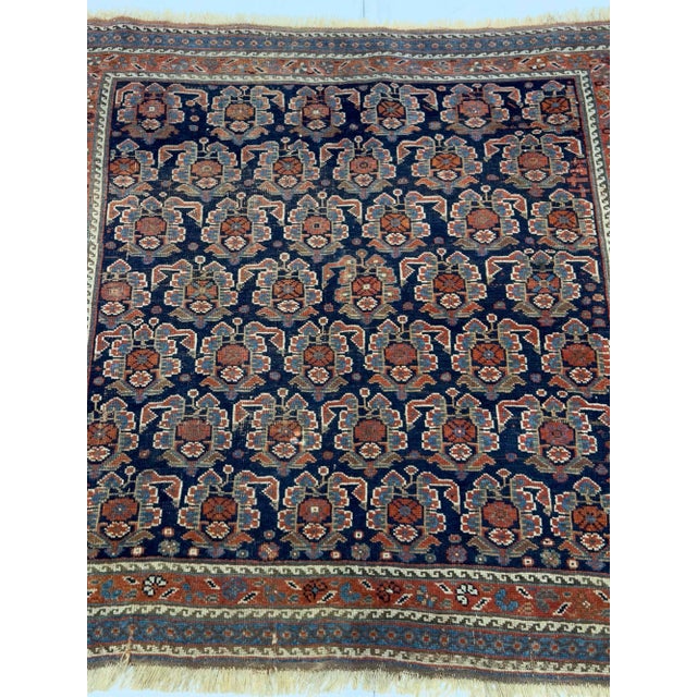 Late 19th Century Antique Persian Afshar Rug 3'8" X 3’10” For Sale - Image 5 of 8