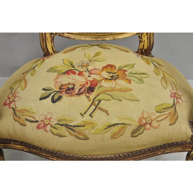 Antique French Louis XVI Style Aubusson Tapestry Fauteuil Arm Chairs - A Pair For Sale - Image 10 of 18