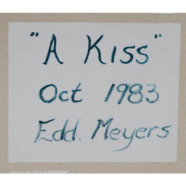 A Kiss, 1983 Signed Oil Painting by Edd Meyers For Sale - Image 4 of 4